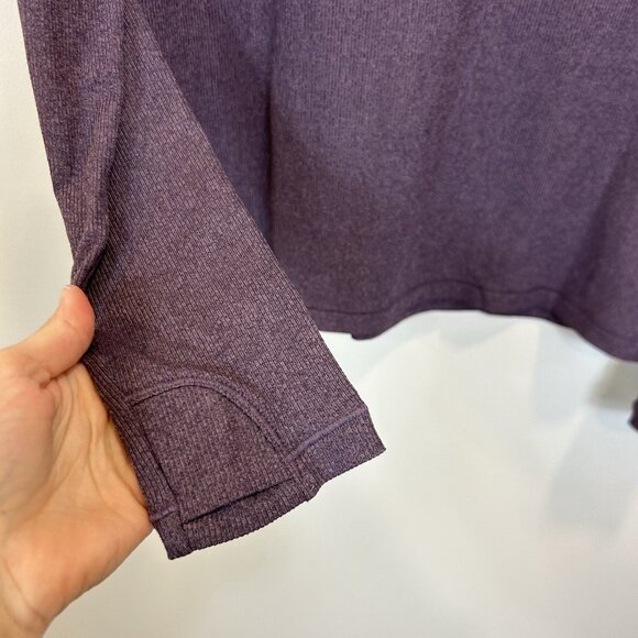 Athleta Uptempo Ribbed Henley Top Minimalistic Purple Medium 981737 - Picture 11 of 11